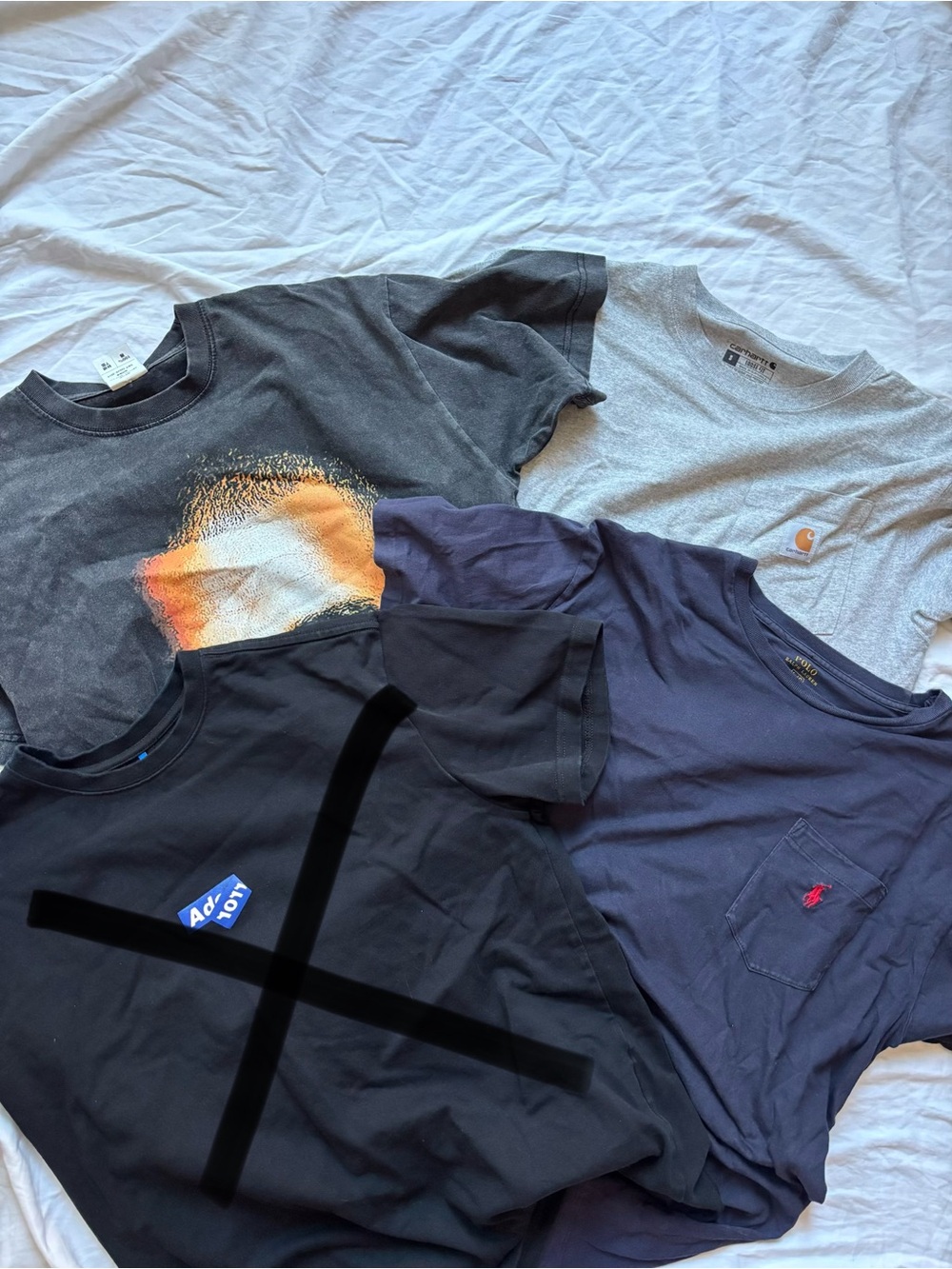Mixed Graphic & Logo Tee Bundle — Black, Navy, Gray